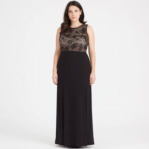 R&M Richards NWT Black Lace & Sequin Formal Gown | Size 14 | Evening Dress